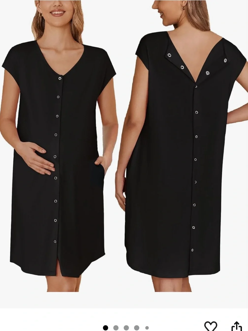 Ekouaer Labor/Delivery/Hospital Gown Nursing Nightgown Maternity Sleepwear